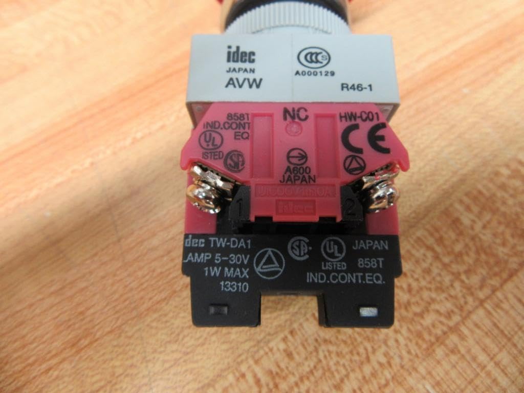 Idec Switch, Emergency Stop, 1No/1Nc, 24Vac - AVLW49911D-R-24V