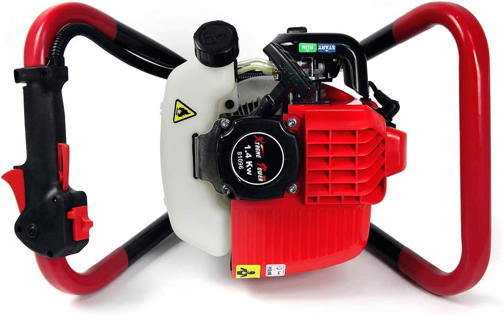 2.3HP Post Hole Digger with 8" Auger Bit SetV-Type Gasoline 2-Stroke 55cc Auger Earth Fence Hole Digger Digging Drill
