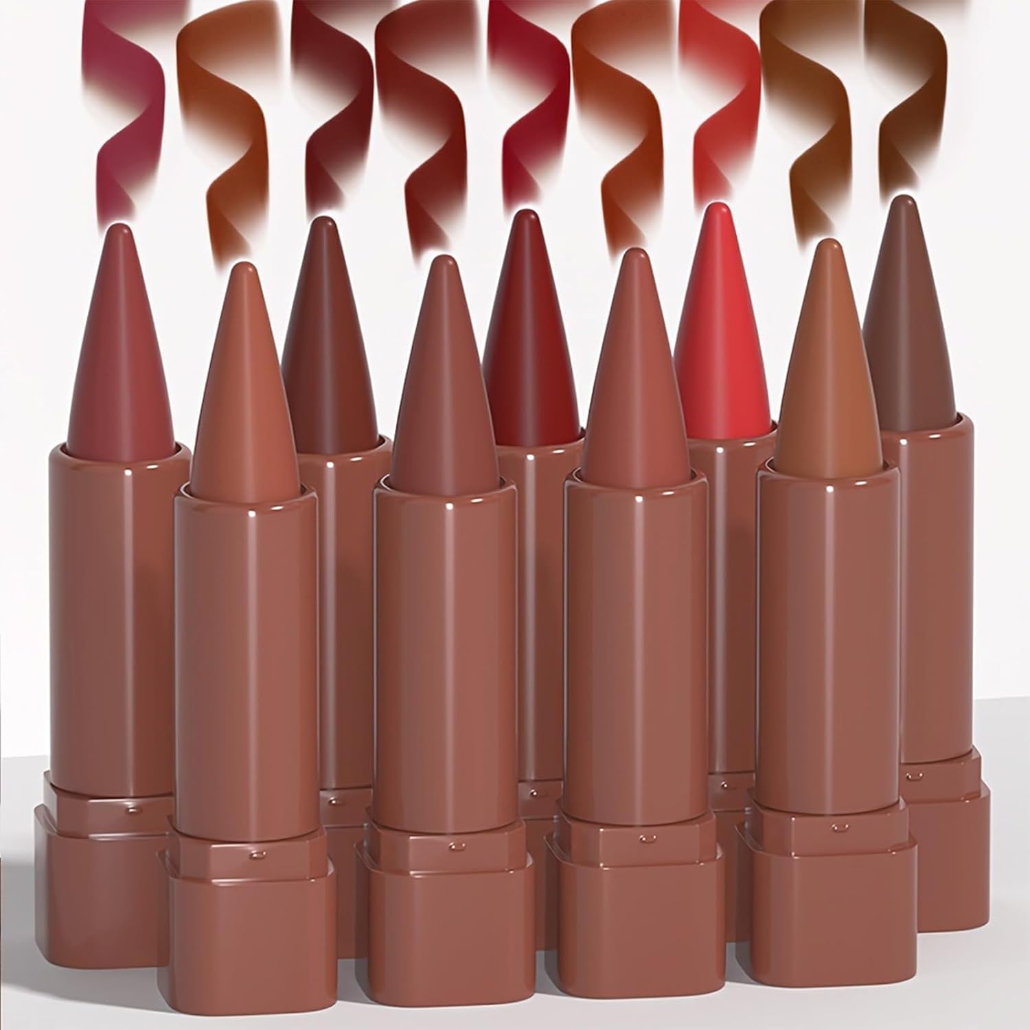 Matte Lip Liner Set Gradient Velvet Lip Crayon with Retractable and Long-Lasting Lipsticks for Women and Gift (9 Pcs