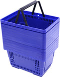 12x Shopping Baskets With Handles, Stackable Retail Store Supermarket Basket 18L Capacity Store Basket 22lbs