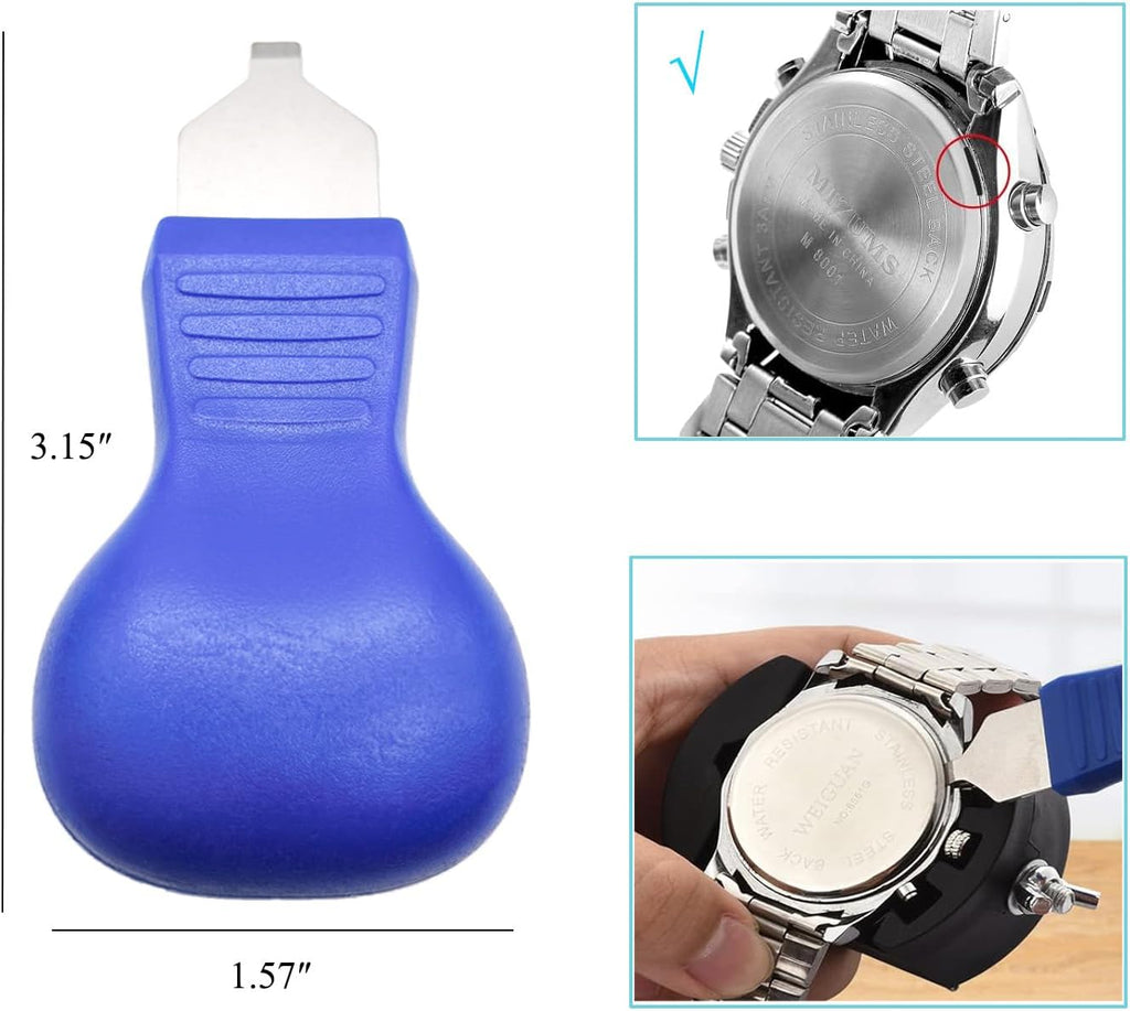Watch Back Removal Tool, 8 in 1 Watch Battery Replacement Tool Kit with 6 Types of Pry Tools Watch Case Back Opener