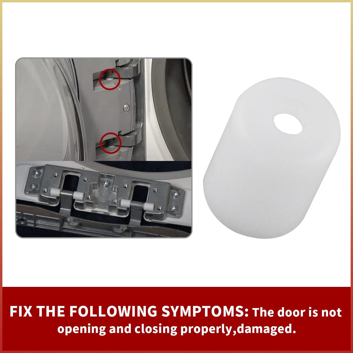 4 pcs W10208398 Washer Dryer Door Hinge Pin Cap Replacement Part Compatible with Whirlpool Front Load Clothes Washer Replaces for 1872420 WPW10208398 AP6017113 PS11750408