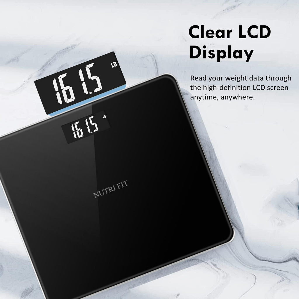 Digital Bathroom Scale for Body Weight 0.1lb with 2 AAA Batteries | 0.1lb Precision, 330lb Capacity, Backlit LCD
