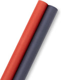 Kraft Wrapping Paper Rolls, 2 Rolls (Red and Navy Blue)
