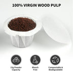 100ct Disposable K Cup Coffee Filters with Genius Lid, White