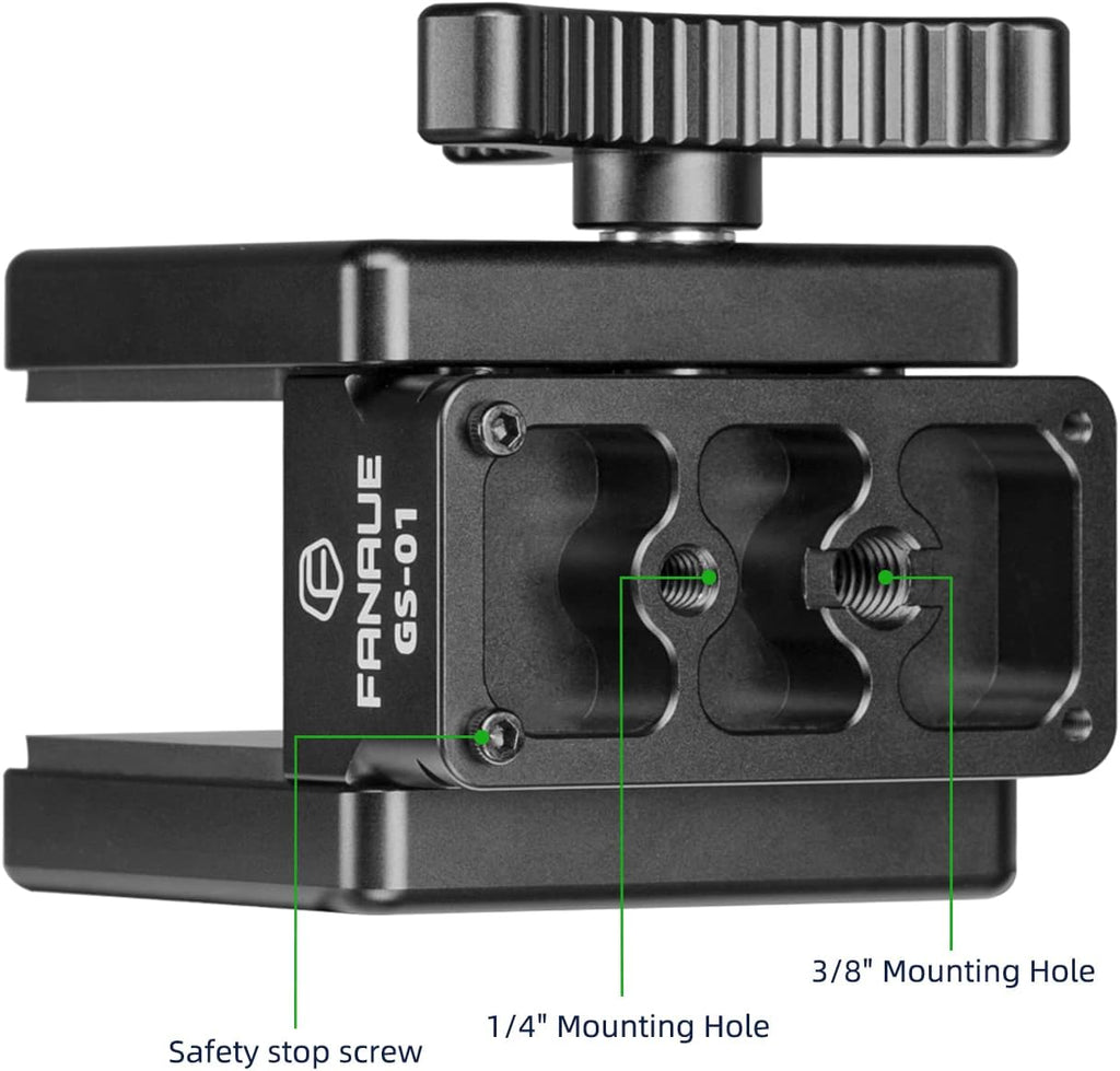 GS-01Arca Swiss Rifle Saddle Mount, Hunting Tripod Clamp with Quick Release Plate, Shooting Tripod Rest, Enhanced