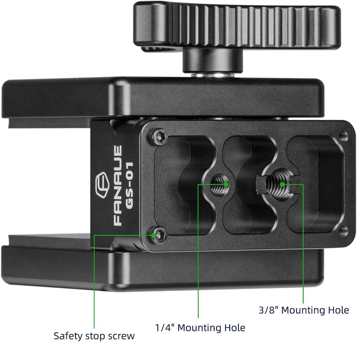 GS-01Arca Swiss Rifle Saddle Mount, Hunting Tripod Clamp with Quick Release Plate, Shooting Tripod Rest, Enhanced
