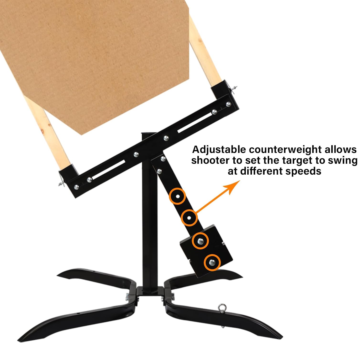 Adjustable Swinger Target Stand for Paper & Cardboard Silhouette Shooting Target X-Leg Stand Base Fits 1x2 Wooden