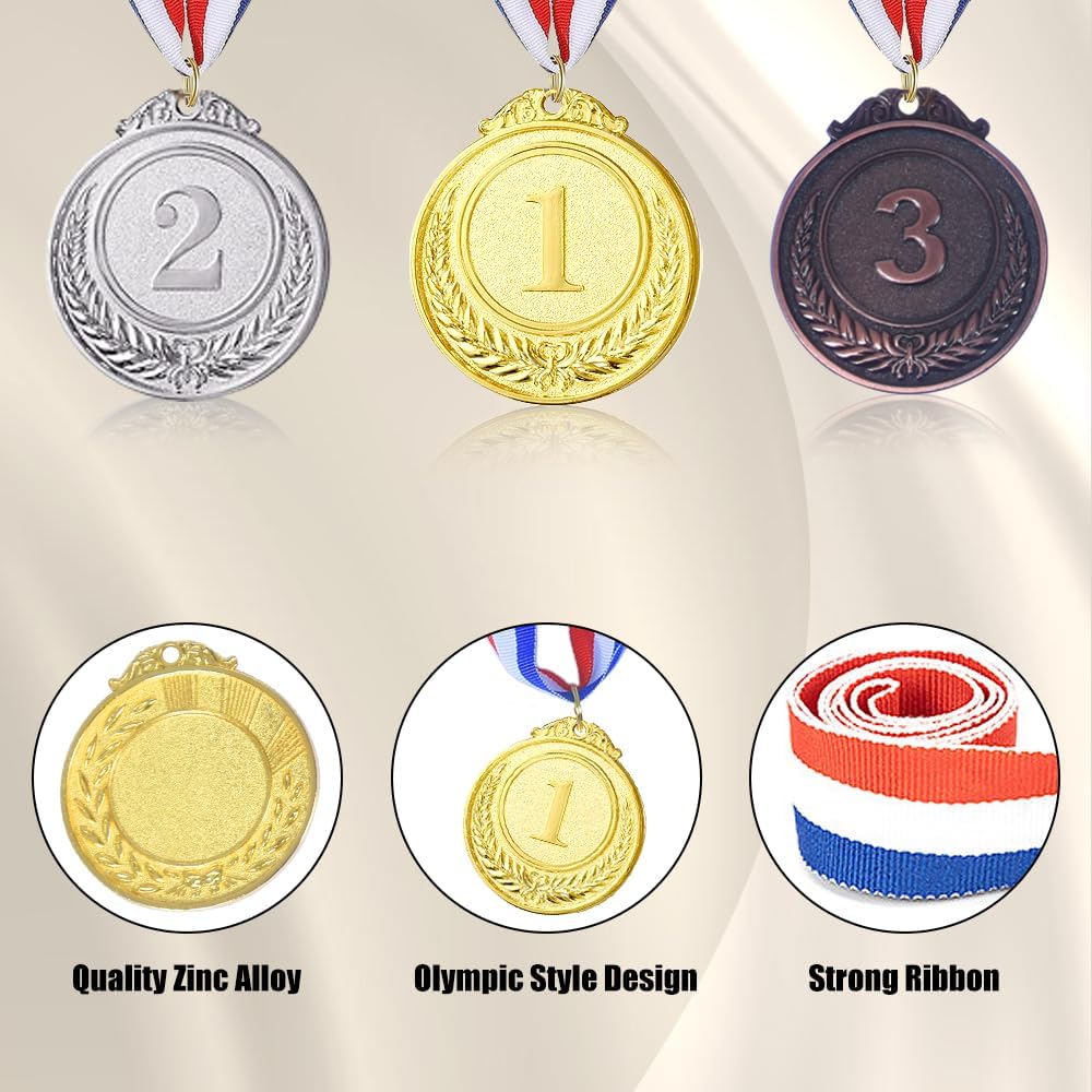 Gold Silver Bronze Award Medals-Winner Medals Gold Silver Bronze Prizes for Competitions, Party, 2 Inches