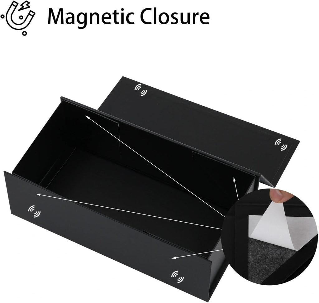 Black Gift Box, 12x6x4 Inch Gift Boxes for Presents & Packaging