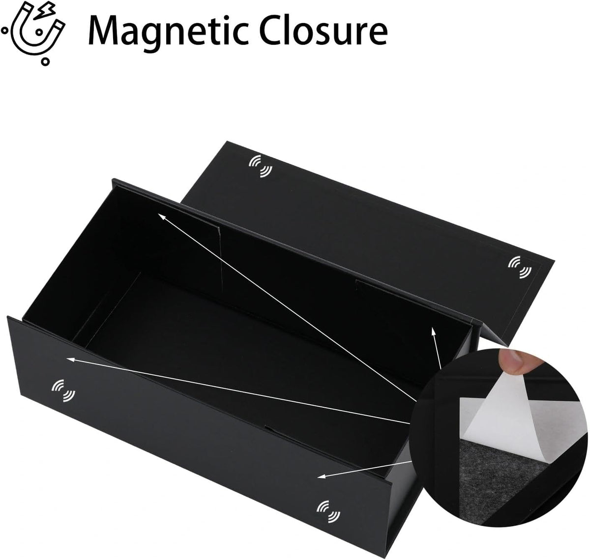 Black Gift Box, 12x6x4 Inch Gift Boxes for Presents & Packaging