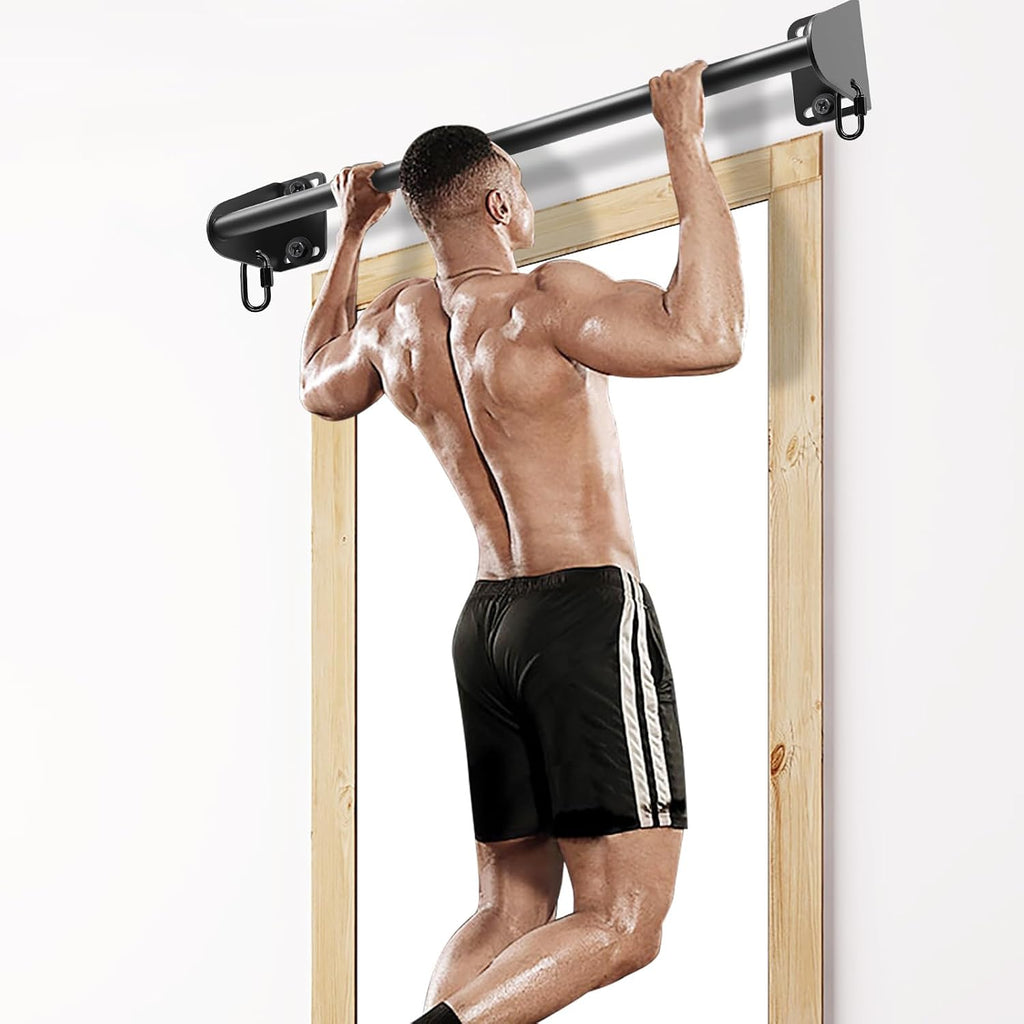 Wall Mounted Pull Up Bar, Chin Up Bar with Resistance Band Hooks | 36" Mounting Spacing, Fully Welded Construction