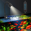 3W Fish Tank Light 3 Color Modes Clip on Aquarium Spotlight with Adjustable Focus Aquarium Focus Light with 10