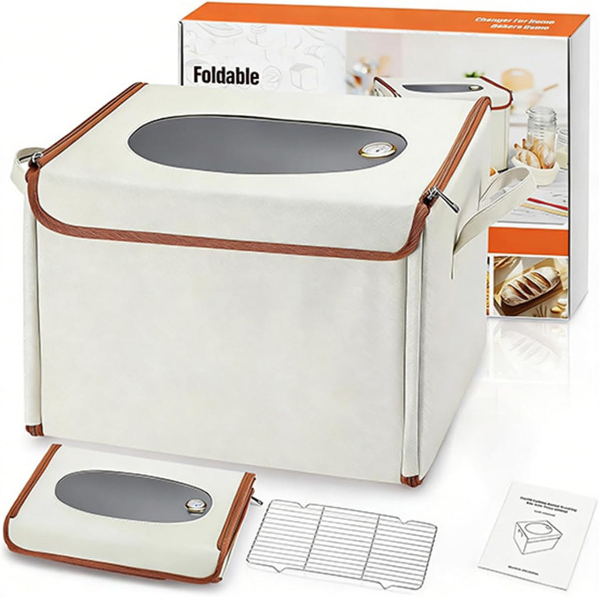 Collapsible Bread Proofing Box with Thermometer, Foldable Dough Proofer