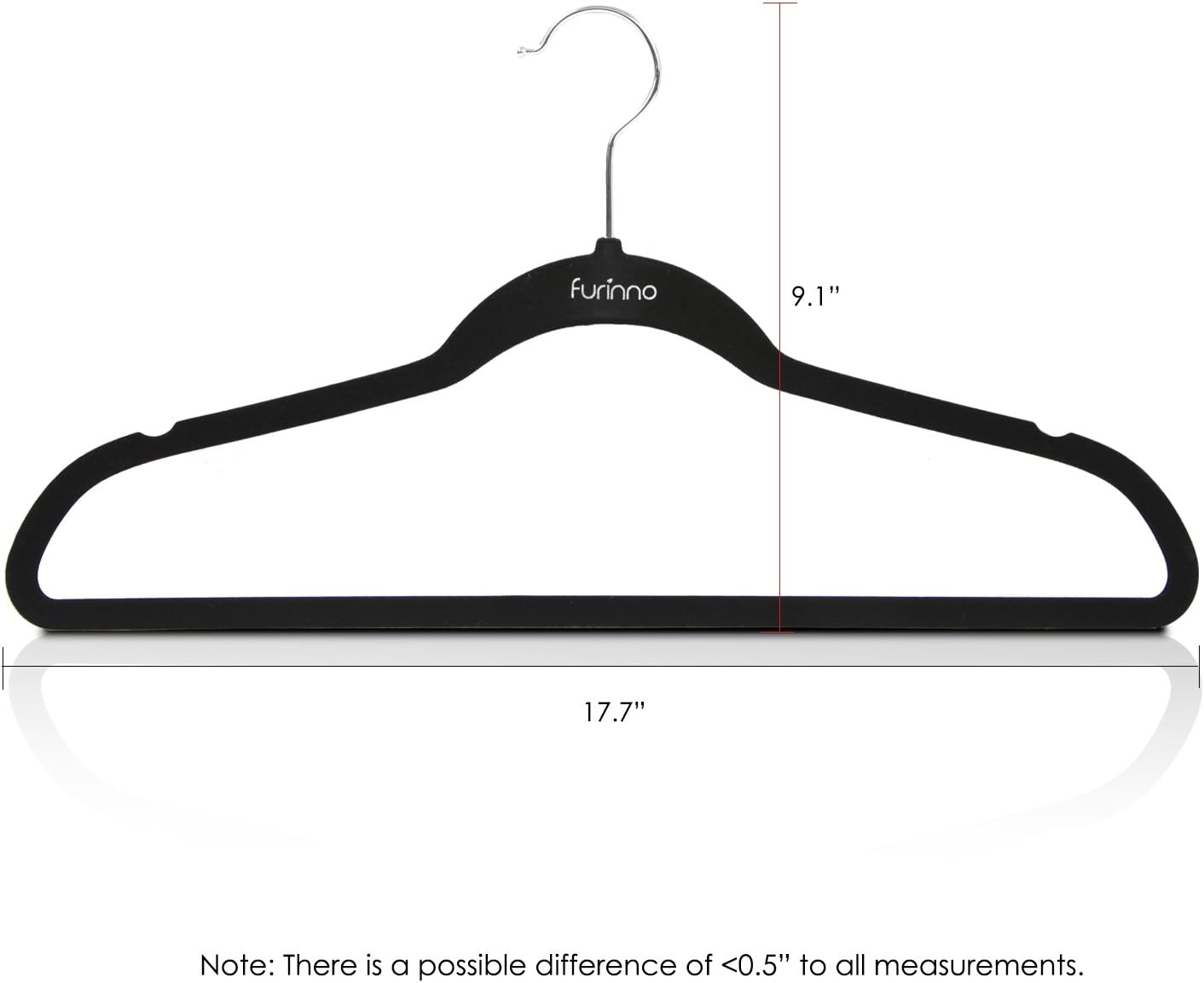 Velvet Suit Hangers, 50 Pack Non-Slip Clothes Hangers, Slim Space Saving Design with Pants Bar, 360 Swivel Hook