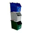 3 Stackable Recycling Bin System 18 Gallon Total | Small 6 Gallons Each Bin