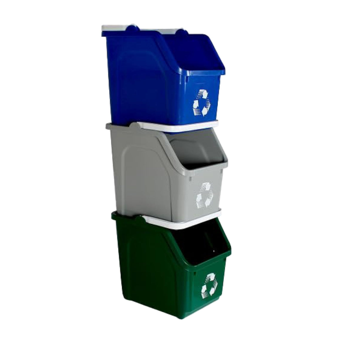 3 Stackable Recycling Bin System 18 Gallon Total | Small 6 Gallons Each Bin