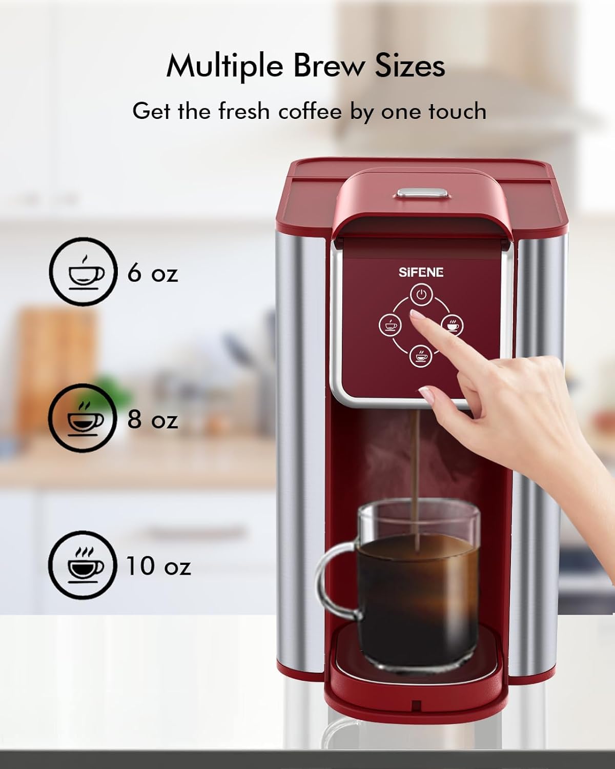 3-in-1 Single Serve Coffee Maker, Quick Brew for Coffee Pods, Ground Coffee, & Loose Tea, 6-12oz Cup Sizes, 50oz
