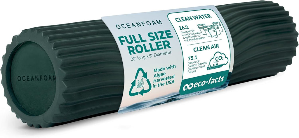 Tidal Roller - Hunter - Muscle Massage Foam Roller for Back Pain & Stretching - Firm and Ergonomic Wide Wave Textured