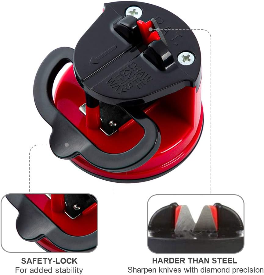 Knife Sharpener, knife sharpeners for kitchen knives, Kitchen Knife Sharpener with Suction Base, Pocket Knife