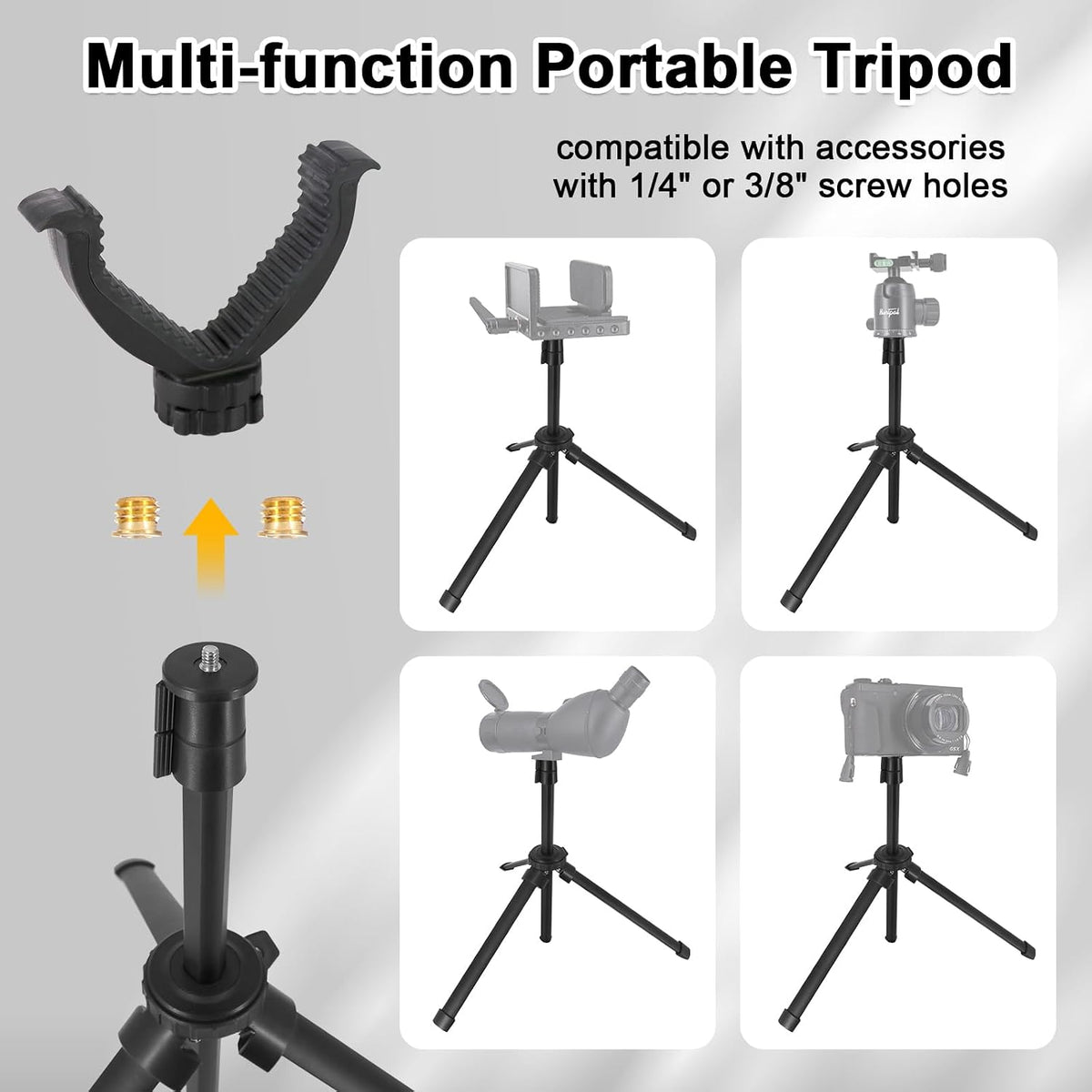 Tripod Shooting Stick Rifle Table Shooting Rest, for Range Practice | Portable, Adjustable Height, Compact Aluminum