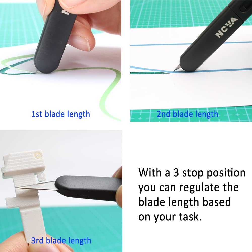 Precision Craft & Hobby Knife, Premium Safety Cutter for Trimming, Vinyl Weeding and Art, Innovative Flat Design for