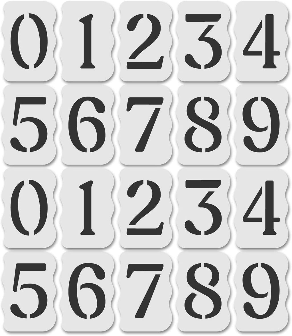 Curb Stencil Kit for Address Painting – Includes All Numbers, 4-Inch Durable & Reusable Plastic Stencils for