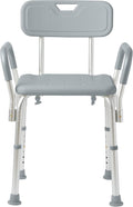 Shower Chair with Backrest and Padded Armrests - 350 lb. capacity, Bath Bench, Seat, Stool for Independent Adult