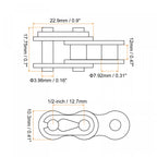 uxcell 8Pcs #40 Chain Master Connector Link Roller, 1/2" Pitch Carbon Steel, Standard Connecting Split Links for 08A Chain