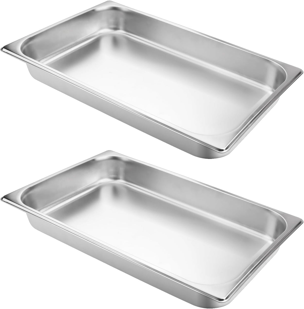 2 Pack Hotel Pans, 1/1 Size 2.5" Deep