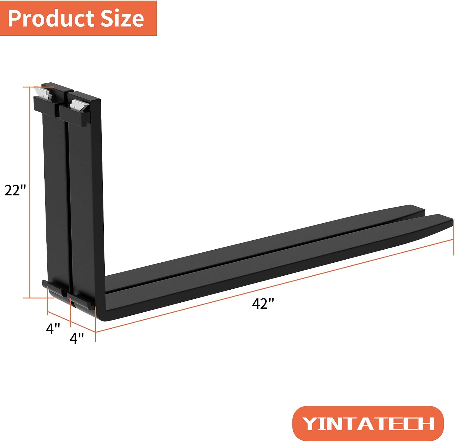 42" Skid Steer Pallet Fork Blades, 2500lbs Capacity Forklift Blades for Tractors Loaders Skid Steer Attachment, 2 Packs