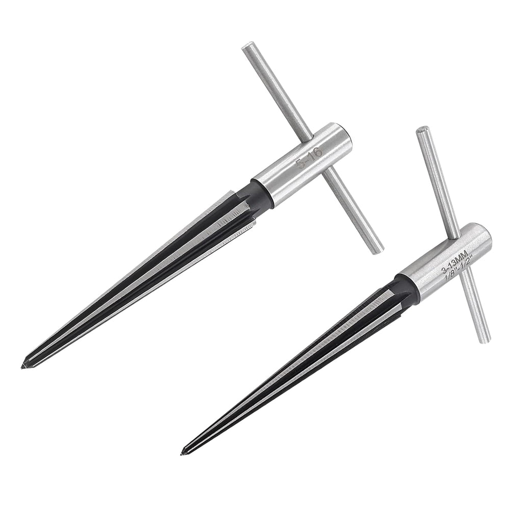 T Handle Tapered Reamer Set, 1/8"-1/2" & 3/16"-5/8", 2 Pieces