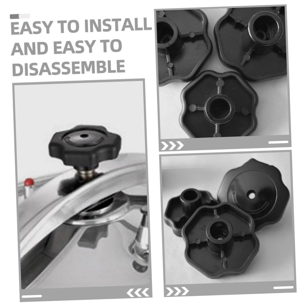 Black Pressure Cooker Lid Knobs, Plastic Replacement Handles 4Pcs for Pots