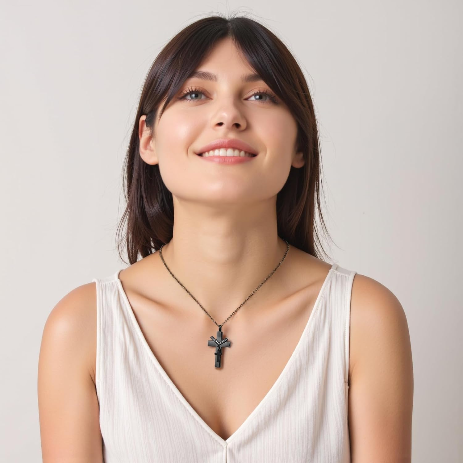 Cremation Jewelry for Ashes Pendant - Cross Urn Necklace with Mini Keepsake Urn Memorial Ashes Jewelry - With Me Always
