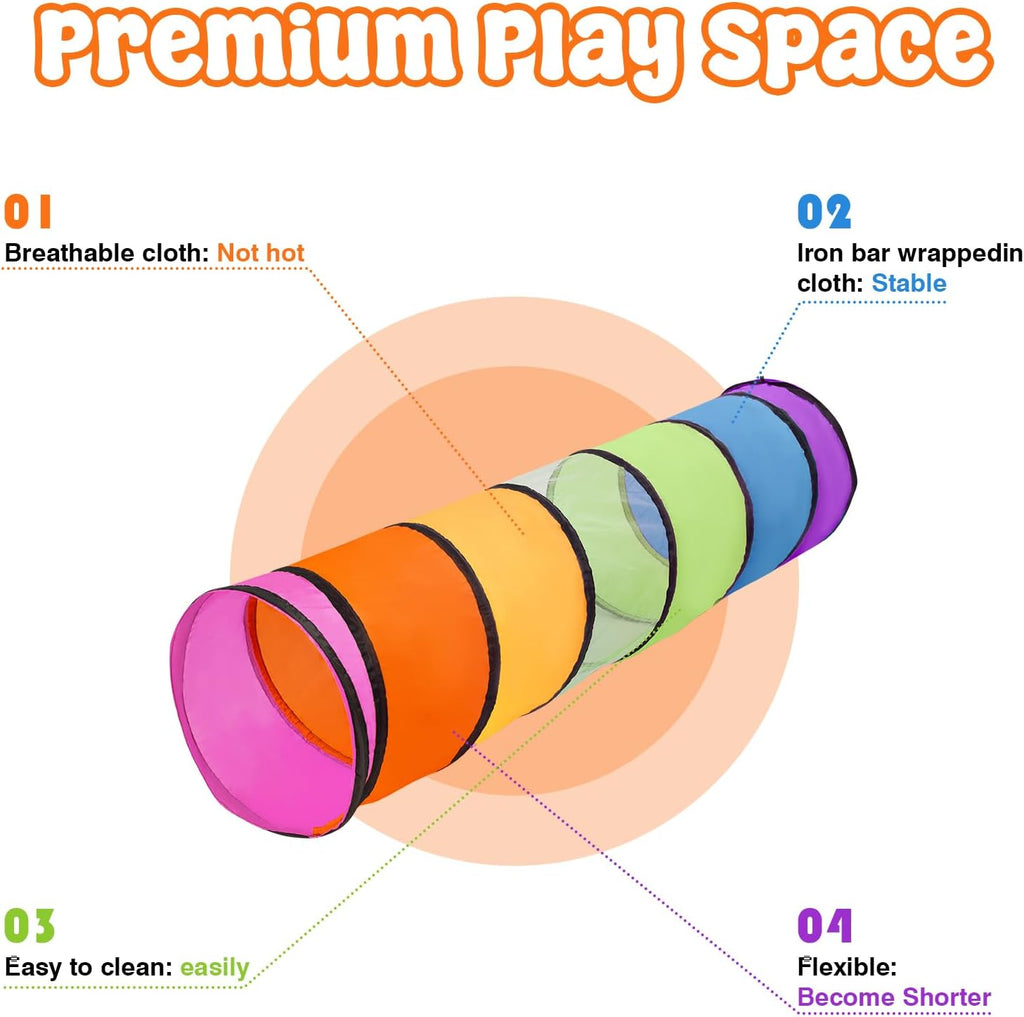 Kids Play Tunnel for Toddlers,Pop Up Crawl Through Tunnel Play Tent for Baby Infant Children or Pet,Indoor & Outdoor
