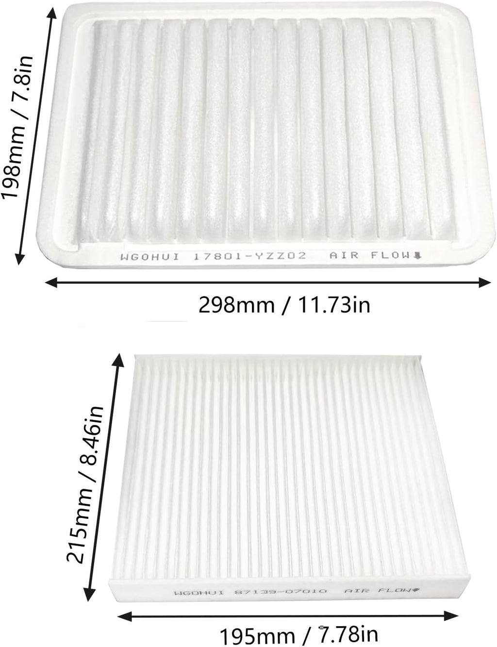Engine Air Filter & Cabin Air Filter Kit Compatible with Camry 2007-2017 Gas and Venza 2009-2017 Gas, Replaces#