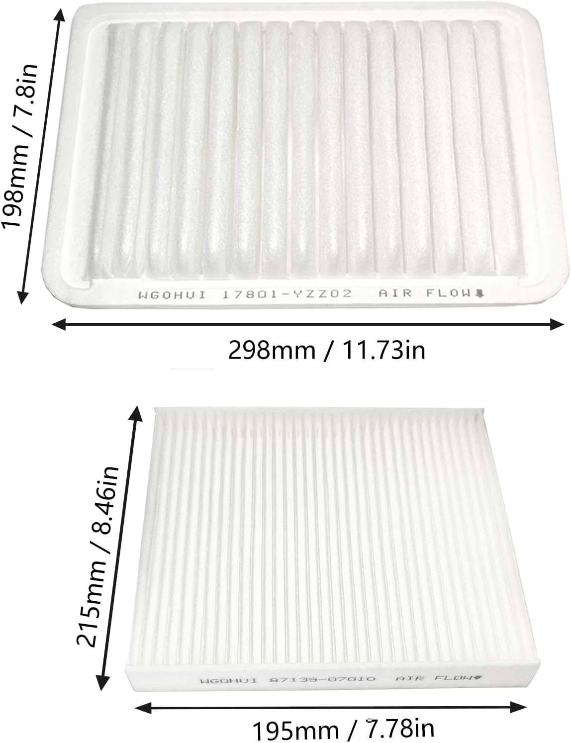 Engine Air Filter & Cabin Air Filter Kit Compatible with Camry 2007-2017 Gas and Venza 2009-2017 Gas, Replaces#
