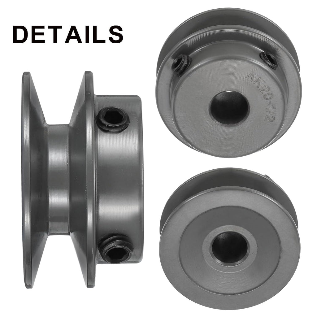 uxcell AK20-1/2 V-Belt Sheave 1/2" Bore, 2" OD, Single Groove Web Sheave