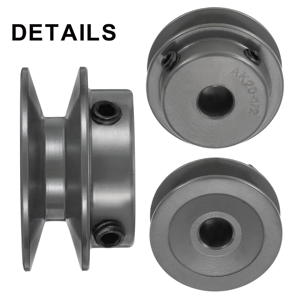 uxcell AK20-1/2 V-Belt Sheave 1/2" Bore, 2" OD, Single Groove Web Sheave