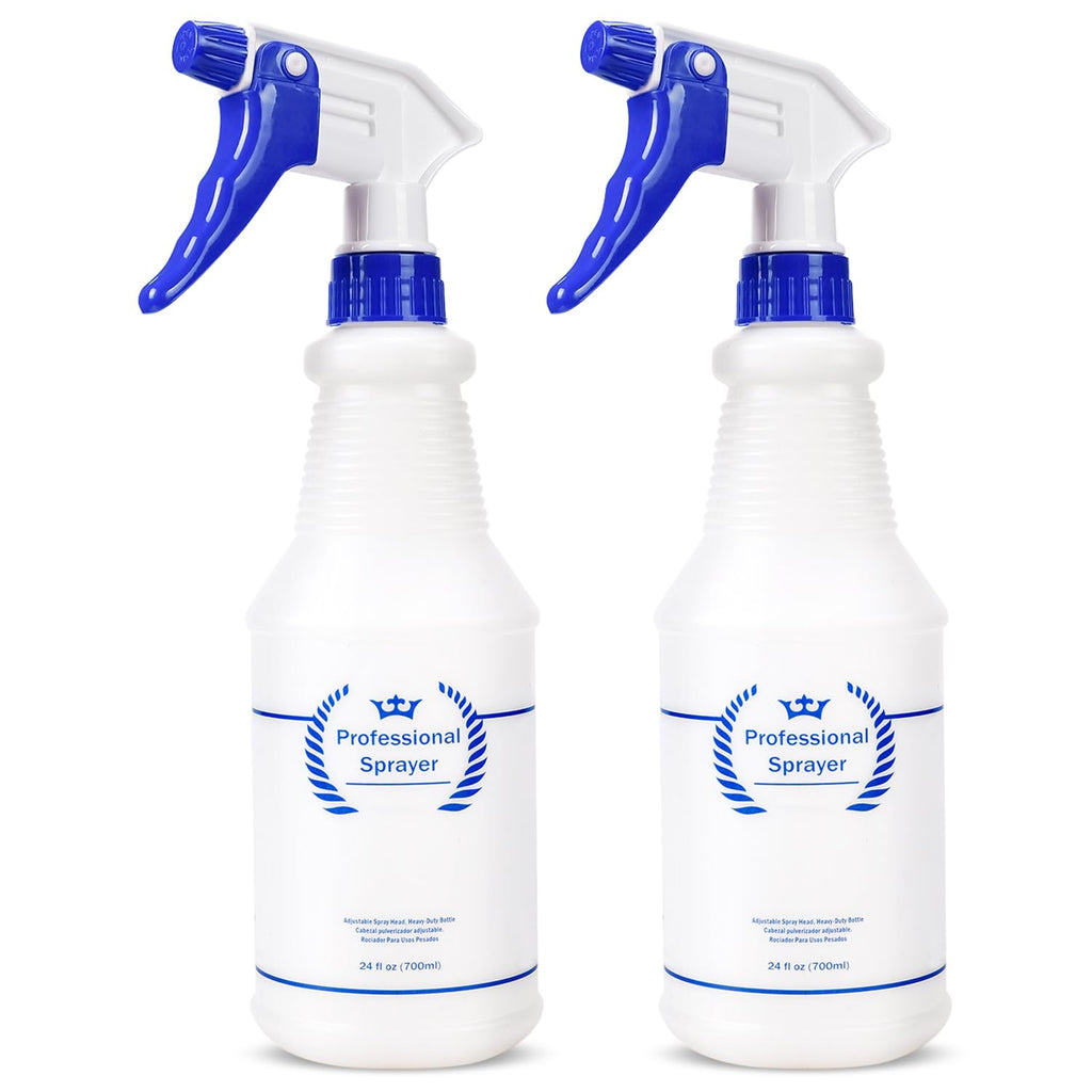 Plastic Spray Bottle, Empty Spray Bottles (2 Pack 24 Oz), All-Purpose Sprayer for Cleaning Solutions, Hair Spray