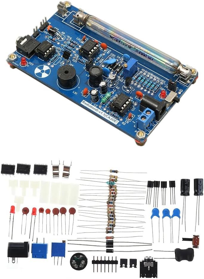 DIY Assemble Geiger Counter Kit Counter Module Nuclear Radiation Detector with Sound and Light Alarm Easy to Use