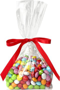 Gusseted Flat Bottom Cellophane Bags 4x4x10 In 50Pcs