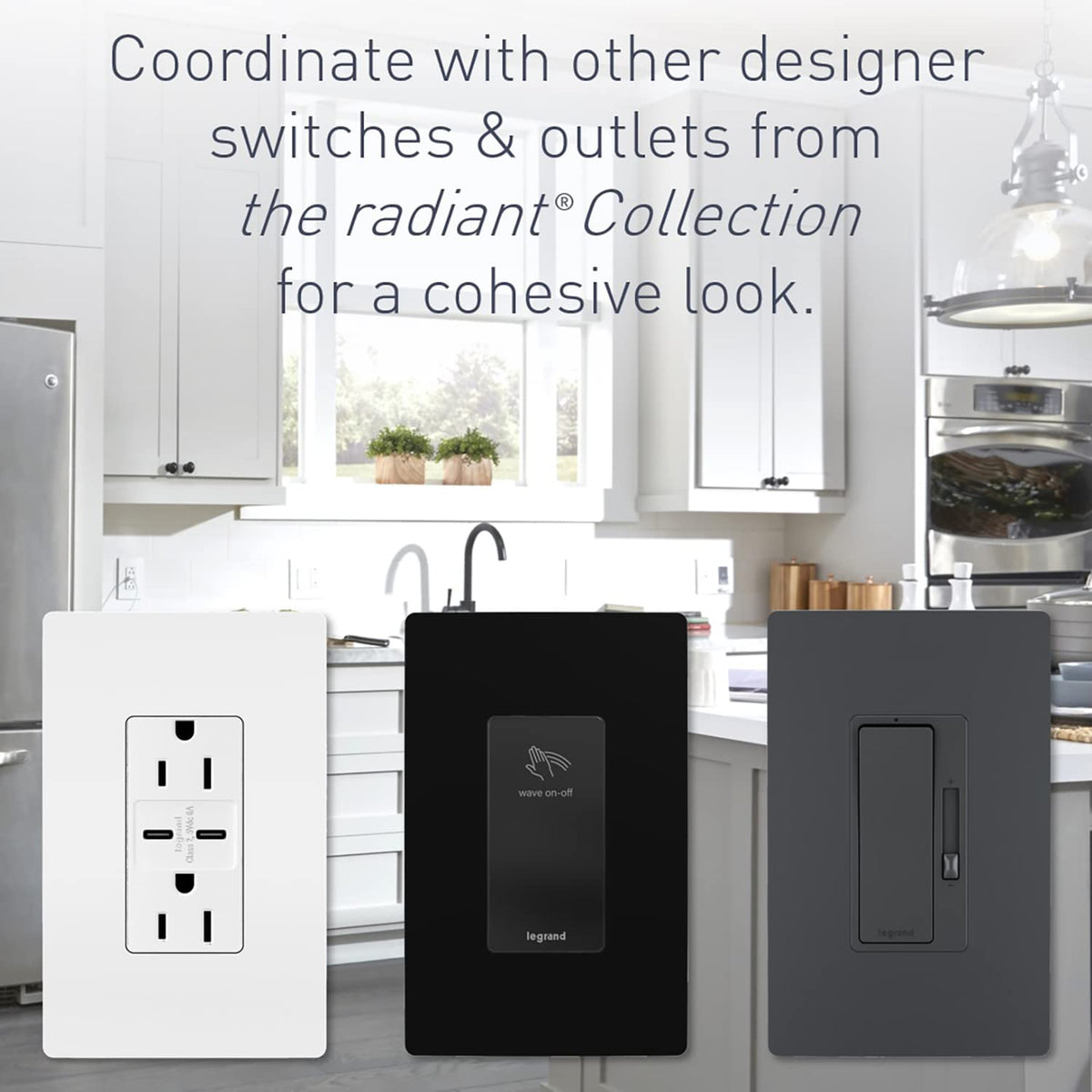 Legrand radiant 15 Amp Decorator Duplex Outlet Gray 1 Pack