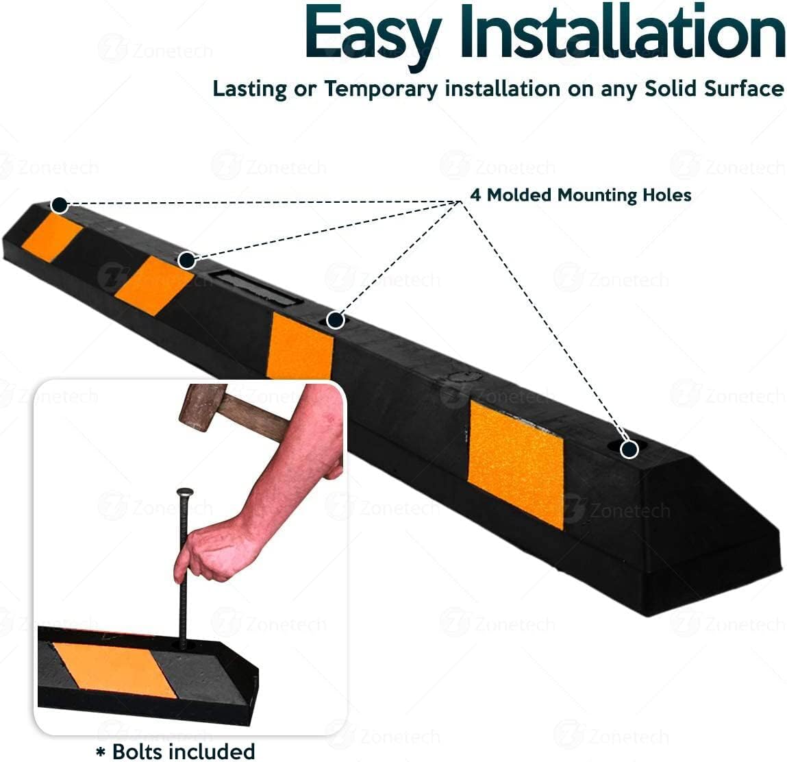 Parking Stopper for Garage Heavy Duty Rubber Parking Curb Stops 72” Garage Parking Stops Premium Quality Garage Wheel