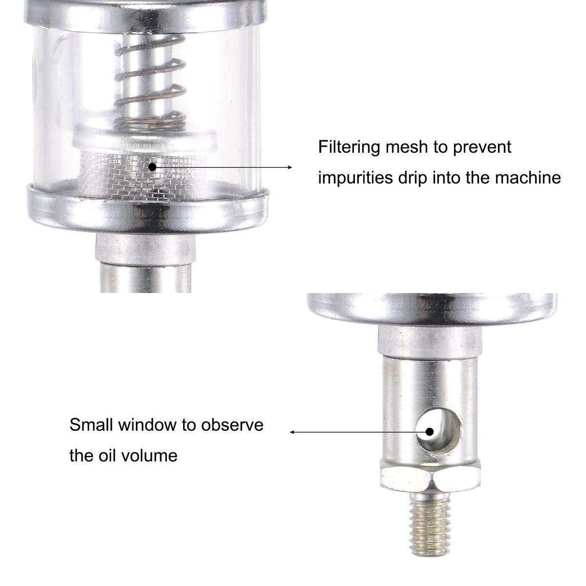uxcell Needle Valve Type Oil Cup M6x1 Thread 16ml Sight Gravity Drip Feed Oiler