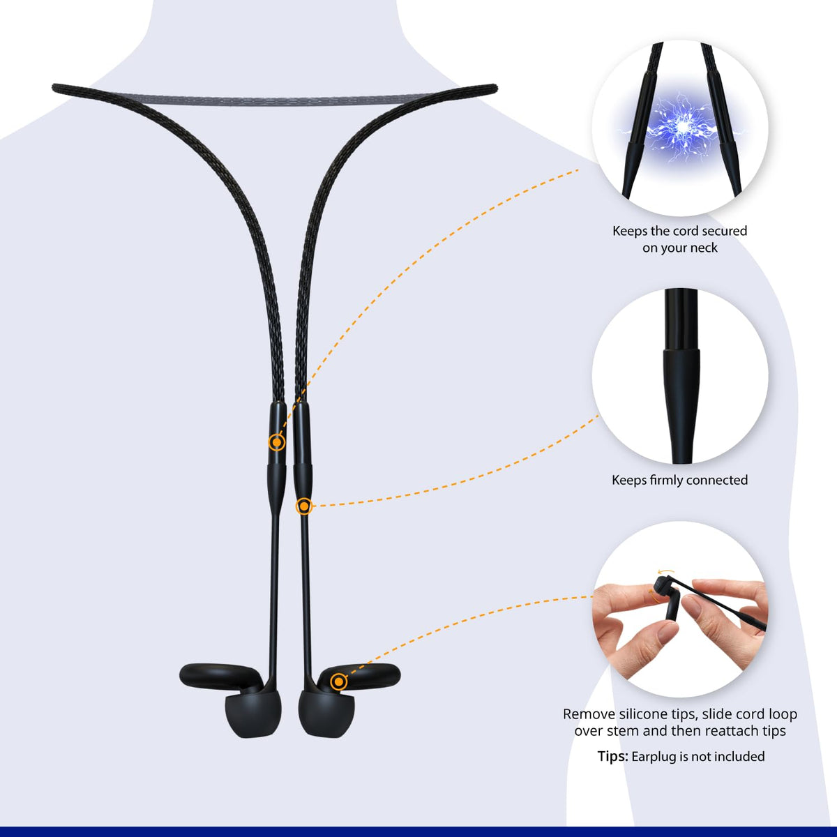 Earplug Lanyard, Magnetic Connector Cord Compatible with Loop Earplugs Quiet/Engage/Experience, Storing Case