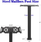 43" Tall Mailbox Post with Mounting Bracket for Outdoor Mailboxes | Mounting Post for Use with Mailbox Bracket,Heavy