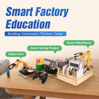 3-in-1 ESP32 IoT Control Smart Factory Starter Kit, Electronics Programming Kit Compatible with Arduino Scratch