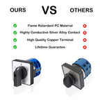 Changeover Switch LW28-32 3 Positions 8 Terminals Universal Rotary Cam Selector Latching Switches 690V 32A
