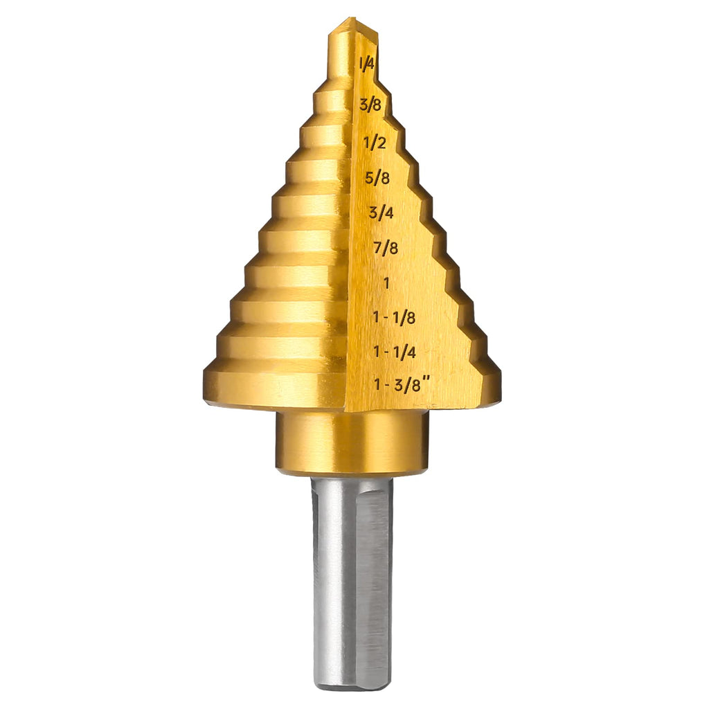 IRONANT 1/4" to 1-3/8" Titanium HSS Step Drill Bit for Metal Unibit